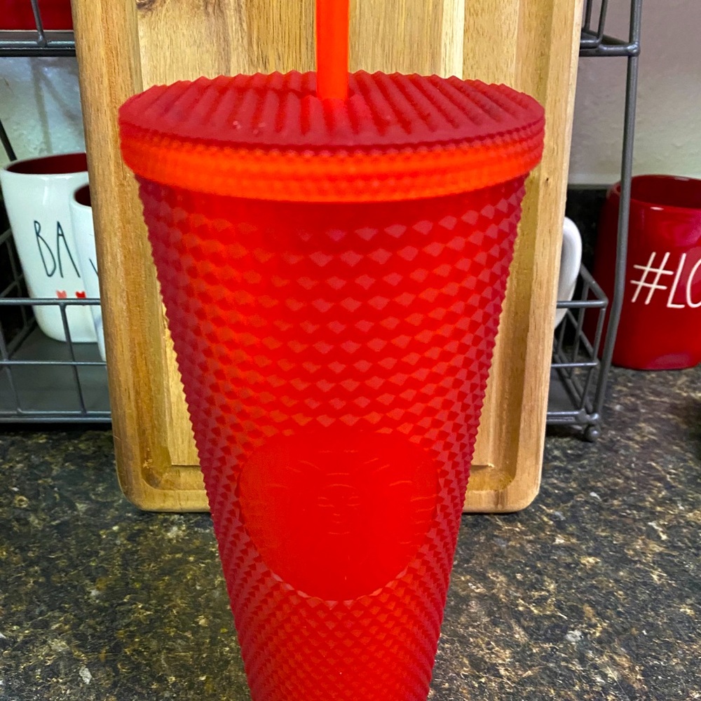 STARBUCKS Red Matte Studded tumbler!